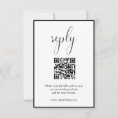 Carte de réponse RSVP avec code QR pour mariage mi (Devant)