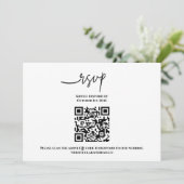 Carte de réponse RSVP avec code QR simple (Debout devant)