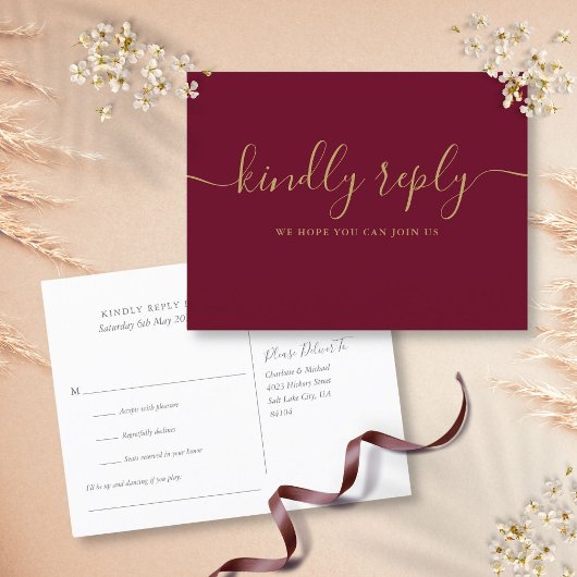 Carte de réponse RSVP avec demande de chanson en B