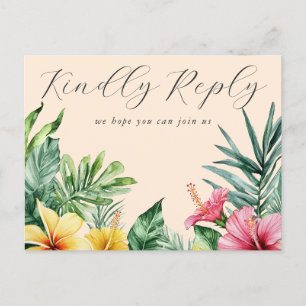 Carte de réponse RSVP avec demande de chanson flor