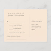 Carte de réponse RSVP avec demande de chanson flor (Dos)