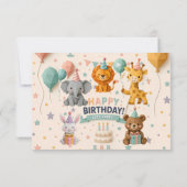 Carte de réponse RSVP avec détails de fête d'anima (Dos)