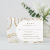 Carte de réponse RSVP avec fond de quartz agate (Debout devant)
