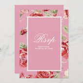 Carte de réponse RSVP avec impression florale de r (Devant / Derrière)