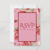 Carte de réponse RSVP avec impression florale de r (Devant)