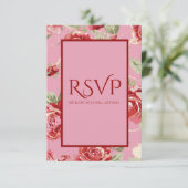 Carte de réponse RSVP avec impression florale de r (Debout devant)