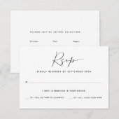 Carte de réponse RSVP avec nombre d'invités unique (Devant / Derrière)