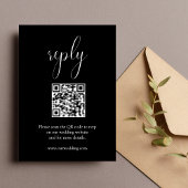Carte de réponse RSVP avec QR Code pour mariage él