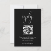 Carte de réponse RSVP avec QR Code pour mariage él (Devant)