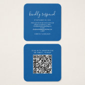 Carte de réponse RSVP avec QR Code pour un mariage (Devant & derrière)