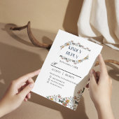 Carte de réponse RSVP avec repas Floral Boho