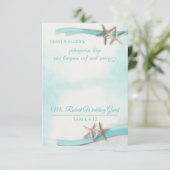 Carte de réponse RSVP avec ruban et dentelle en fo (Debout devant)