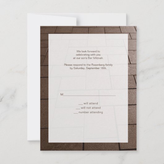 Carte de réponse RSVP Bar Mitzvah Bimah (Devant)