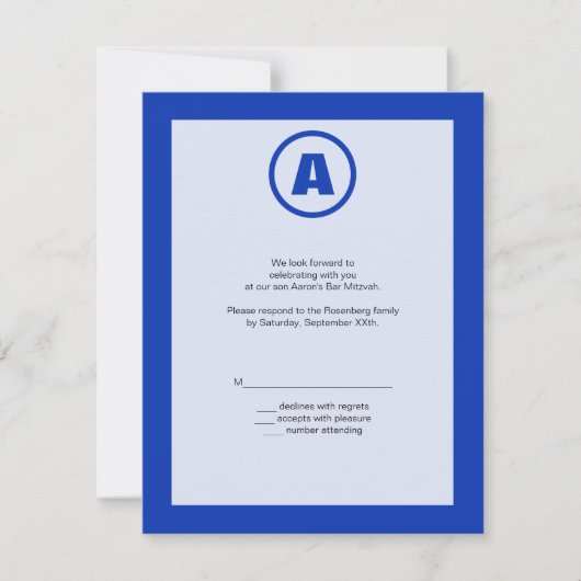 Carte de réponse RSVP Bar Mitzvah Hero (Devant)