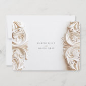 Carte de réponse RSVP baroque pour mariage (Dos)
