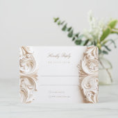 Carte de réponse RSVP baroque pour mariage (Debout devant)
