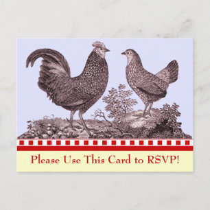 Carte de réponse RSVP BBQ de poulet personnalisabl