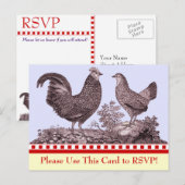 Carte de réponse RSVP BBQ de poulet personnalisabl (Devant / Derrière)