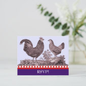Carte de réponse RSVP BBQ de poulet personnalisabl (Debout devant)