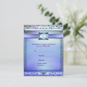 Carte de réponse RSVP Bijou Turquoise violet (Debout devant)