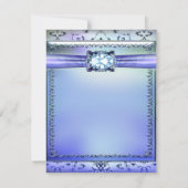 Carte de réponse RSVP Bijou Turquoise violet (Dos)