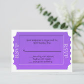 Carte de réponse RSVP Billet tout usage pourpre (Debout devant)