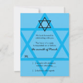 Carte de réponse RSVP Black and Blue Bar Mitzvah (Devant)