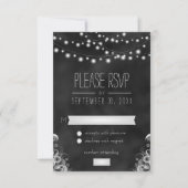 Carte de réponse RSVP Black Chalkboard (Devant)
