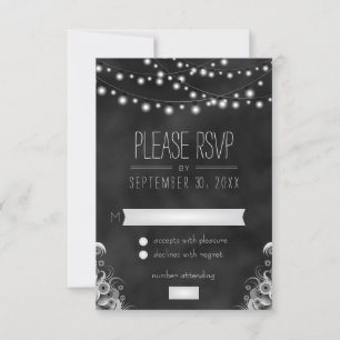 Carte de réponse RSVP Black Chalkboard
