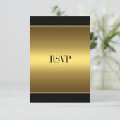 Carte de réponse RSVP Black Gold Tous les événemen (Debout devant)