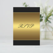 Carte de réponse RSVP Black Gold Tous les événemen (Debout devant)