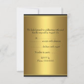 Carte de réponse RSVP Black Gold Tous les événemen (Dos)
