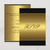 Carte de réponse RSVP Black Gold Tous les événemen (Devant / Derrière)