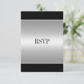Carte de réponse RSVP Black Silver Tous les événem (Debout devant)