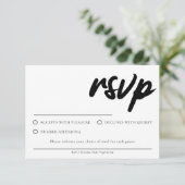 Carte de réponse RSVP blanche simple avec choix de (Debout devant)