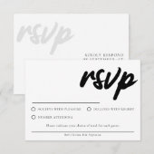 Carte de réponse RSVP blanche simple avec choix de (Devant / Derrière)