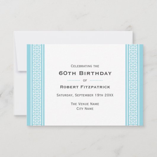 Carte de réponse RSVP Bleu pour fête d'anniversair (Dos)
