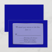 Carte de réponse RSVP bleu royal et ton argenté (Devant / Derrière)
