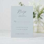 Carte de réponse RSVP Bleu Sérène (Debout devant)