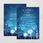 Carte de réponse RSVP bleue Enchanted Night Sky St (Devant / Derrière)