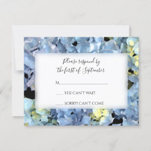 Carte de réponse RSVP Blue Hydrangea Wedding