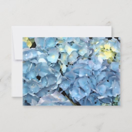 Carte de réponse RSVP Blue Hydrangea Wedding (Dos)