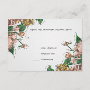 Carte de réponse RSVP Blush Floral Wedal
