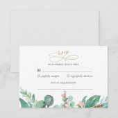 Carte de réponse RSVP Blush Garden Wedding (Devant / Derrière)