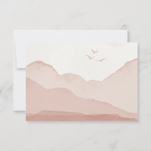 Carte de réponse RSVP Blush Mountain Range Landcap (Dos)