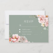 Carte de réponse RSVP Blush & Sage Green Wedding (Devant)