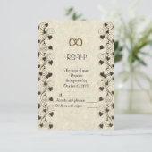 Carte de réponse RSVP Bordure d'ivoire d'ornement (Debout devant)