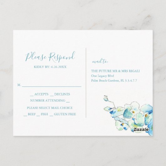 Carte de réponse RSVP botanique tropicale avec cho (Dos)