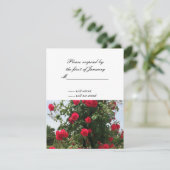 Carte de réponse RSVP Bouquet de roses rouges (Debout devant)