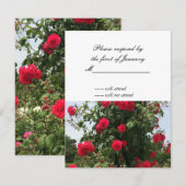 Carte de réponse RSVP Bouquet de roses rouges (Devant / Derrière)
